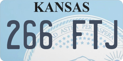 KS license plate 266FTJ