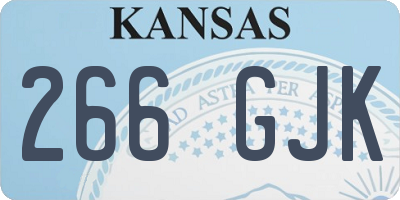 KS license plate 266GJK