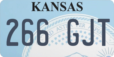 KS license plate 266GJT