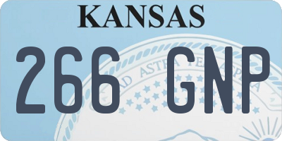 KS license plate 266GNP