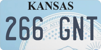 KS license plate 266GNT