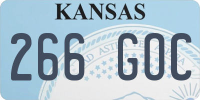 KS license plate 266GOC