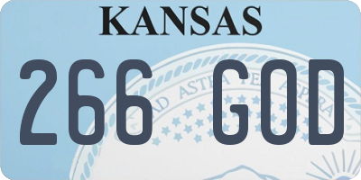 KS license plate 266GOD
