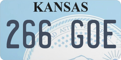 KS license plate 266GOE