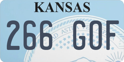 KS license plate 266GOF