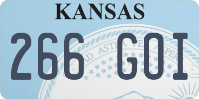 KS license plate 266GOI
