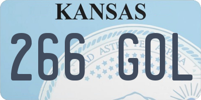 KS license plate 266GOL