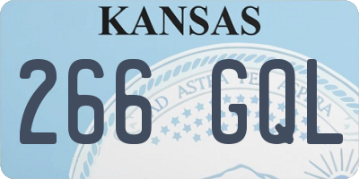 KS license plate 266GQL