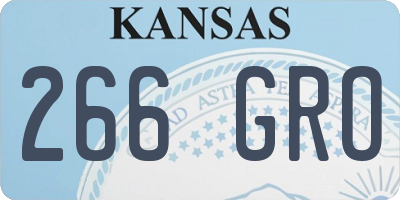 KS license plate 266GRO