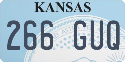 KS license plate 266GUQ