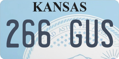 KS license plate 266GUS