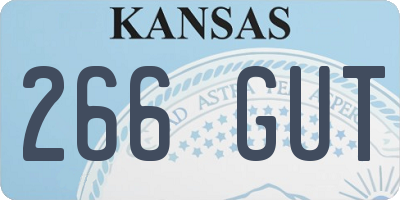 KS license plate 266GUT