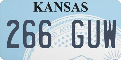 KS license plate 266GUW