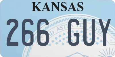 KS license plate 266GUY