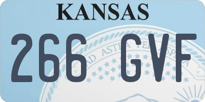 KS license plate 266GVF