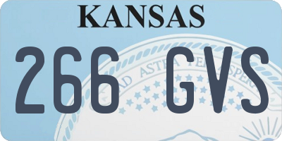 KS license plate 266GVS