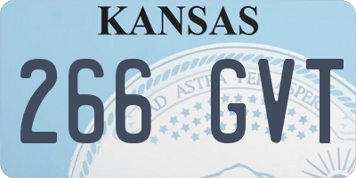 KS license plate 266GVT