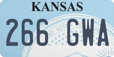 KS license plate 266GWA