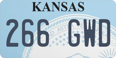 KS license plate 266GWD
