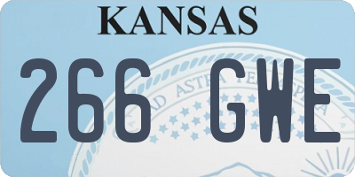 KS license plate 266GWE