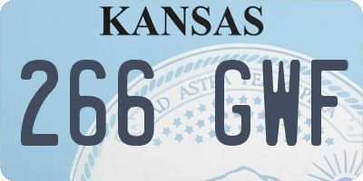 KS license plate 266GWF