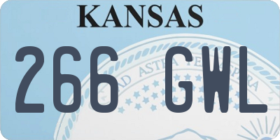 KS license plate 266GWL