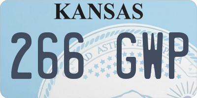 KS license plate 266GWP