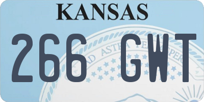 KS license plate 266GWT