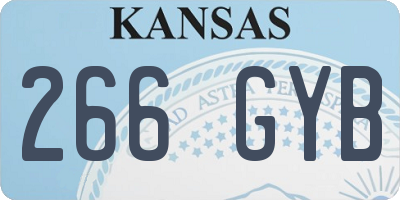 KS license plate 266GYB