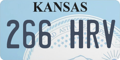 KS license plate 266HRV