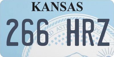 KS license plate 266HRZ