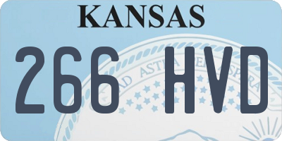 KS license plate 266HVD