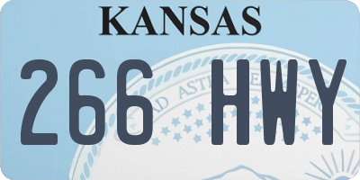 KS license plate 266HWY