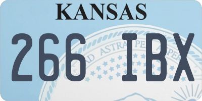 KS license plate 266IBX