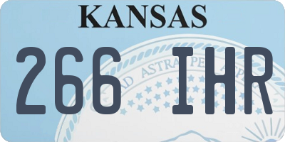 KS license plate 266IHR