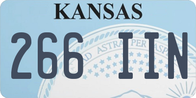 KS license plate 266IIN
