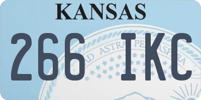 KS license plate 266IKC