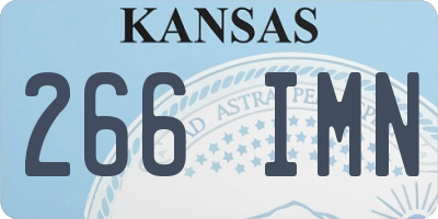 KS license plate 266IMN