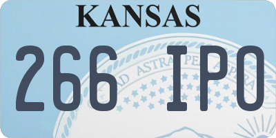 KS license plate 266IPO