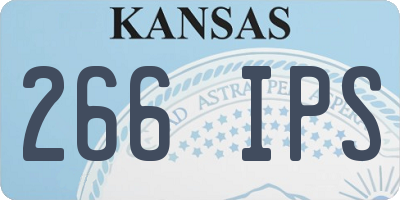KS license plate 266IPS