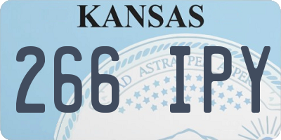 KS license plate 266IPY