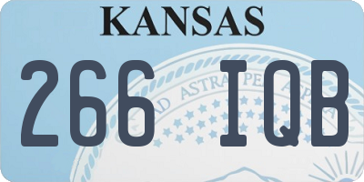 KS license plate 266IQB