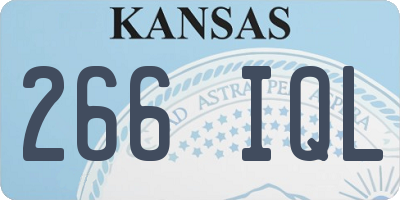 KS license plate 266IQL