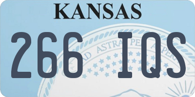 KS license plate 266IQS