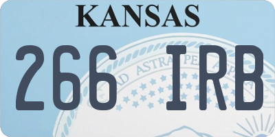 KS license plate 266IRB