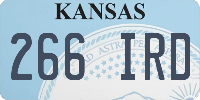KS license plate 266IRD
