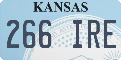KS license plate 266IRE