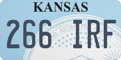 KS license plate 266IRF