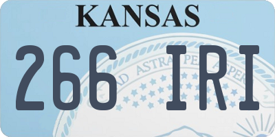 KS license plate 266IRI