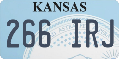 KS license plate 266IRJ